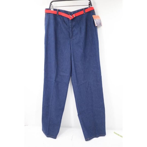 Vintage 1970s NWT levis jeans Women's 34 Scovill blue denim red belted cotton